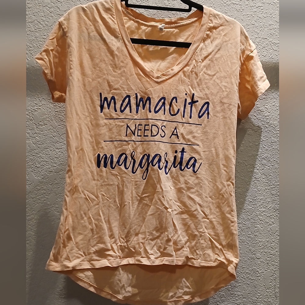 Casual Peach Tee with Fun Graphic